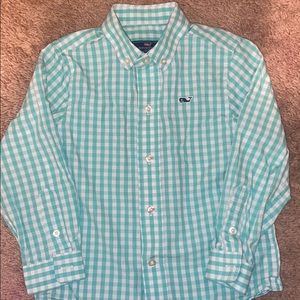 Vineyard Vines Green/White Button Up - 3T